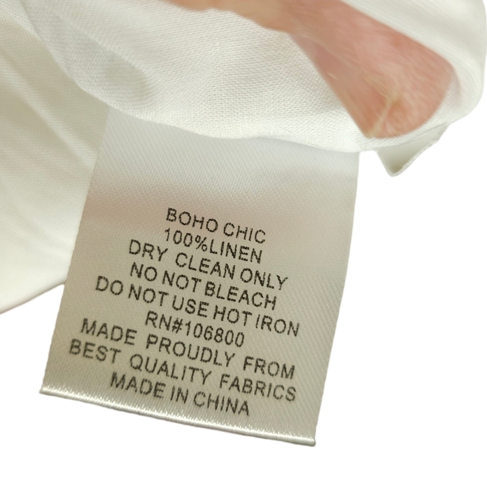 BOHo Chic White Linen Dress - Picture 10 of 11